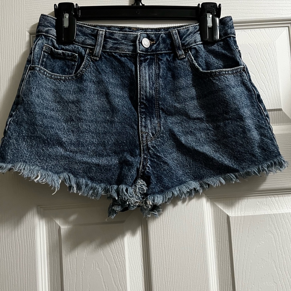 Denim Frayed Hem Women's Shorts